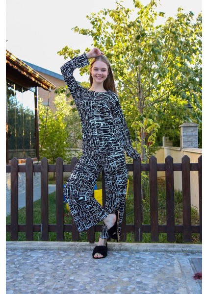 Kadın Penye Bol Paça Pijama Takım 4121 fiyatları