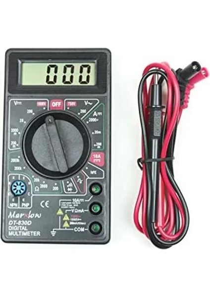 DT-830D Dijital Multimetre Avometre - Digital Ölçü Aleti - Akım, Voltaj, Direnç Ölçer -