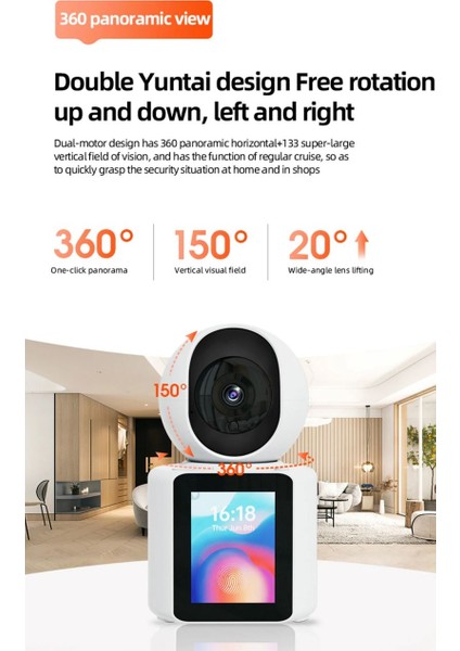 LCD Ekranlı Görüntülü Konuşma Uzaktan Izleme Bebek Odası Kamerası Akıllı 1080P Ip Güvenlik Kamera indirimleri