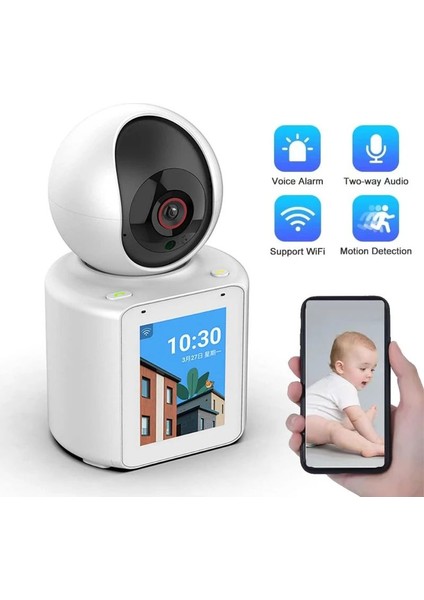 LCD Ekranlı Görüntülü Konuşma Uzaktan Izleme Bebek Odası Kamerası Akıllı 1080P Ip Güvenlik Kamera