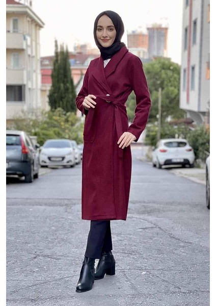 Kaşe Kaban Bordo modelleri
