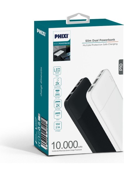 Basic P10 10000MAH 10W- 2 Port LED Gösterge Powerbank indirimleri