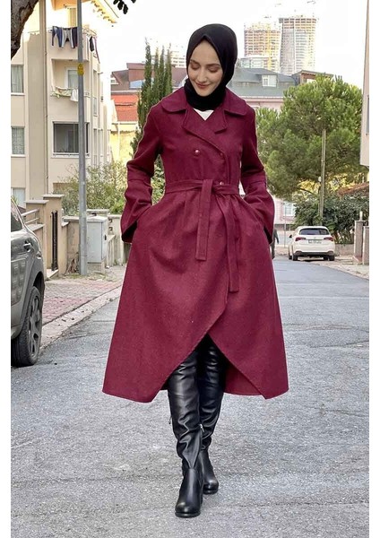 Kaşe Kaban Bordo