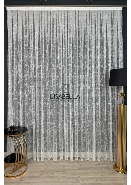 Lines Çizgisel Geometrik Desen Ütü Istemez Tül Perde (1x2 Pile Dikişli) fiyatları