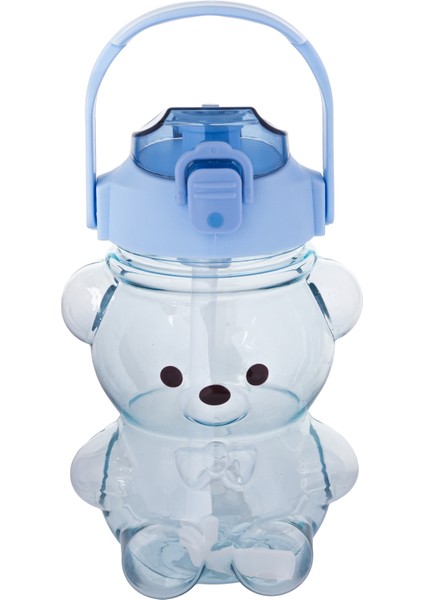 Boyun Askılıklı, Hediyeli, İthal Lüx Mavi Ayıcıklı Matara 1100 Ml. (449)