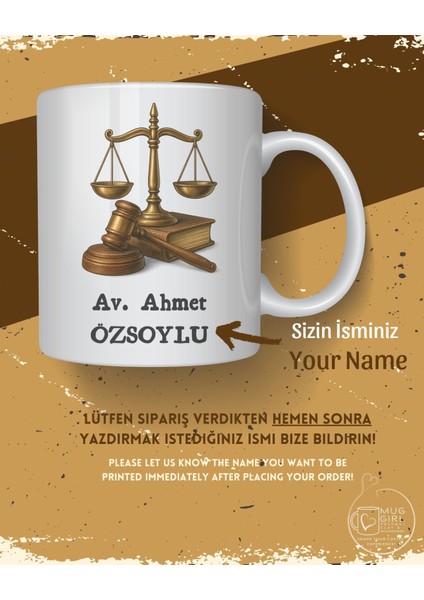 Avukat Kupa Bardak – Kişiye Özel Isimli Baskılı Hukuk Temalı Hediye fırsatları