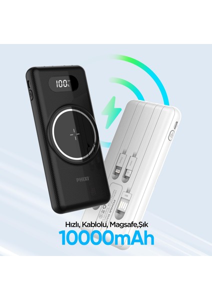 Force PW12 10000MAH 22.5W Magsafe Kablolu Powerbank indirimleri