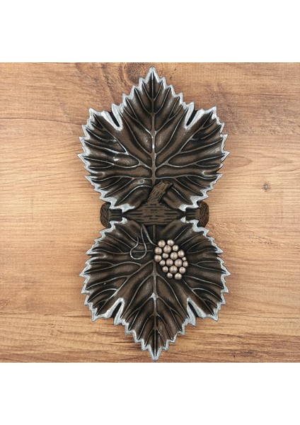 Asma Yaprağı Şıklığı – 3 Lü Set Dekoratif Sunumluk & Çerezlik Tabak (30 x 15 Cm) fiyatları