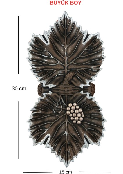 Asma Yaprağı Şıklığı – 3 Lü Set Dekoratif Sunumluk & Çerezlik Tabak (30 x 15 Cm) fırsatları