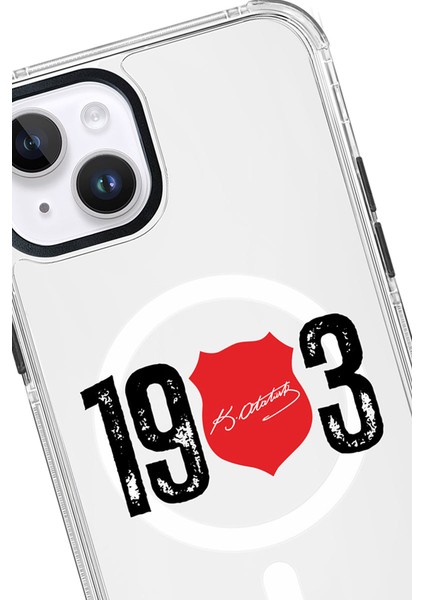 iPhone 13 Uyumlu Beşiktaş Ata Imza 1903 Magsafe Şeffaf Lisanslı Telefon Kılıfı fiyatları