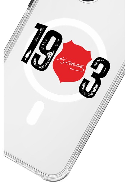 iPhone 13 Uyumlu Beşiktaş Ata Imza 1903 Magsafe Şeffaf Lisanslı Telefon Kılıfı modelleri