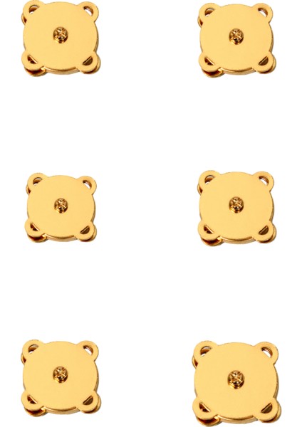 Altın Renk Dikilebilir Mıknatıslı Çıt Çıt 2 cm 6'lı Set