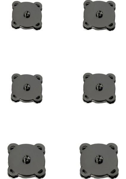Antrasit Renk Dikilebilir Mıknatıslı Çıt Çıt 2 cm 6'lı Set