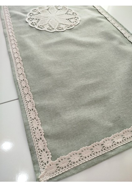 Naturel Organik El Işi Nakışlı Otantik Yumuşak %100 Pamuklu Keten Güpürlü Runner 45X115 cm modelleri