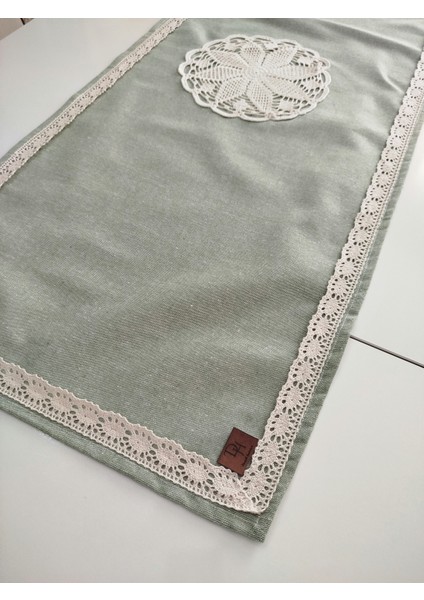 Naturel Organik El Işi Nakışlı Otantik Yumuşak %100 Pamuklu Keten Güpürlü Runner 45X115 cm fırsatları