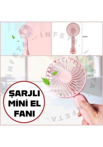 Taşınılabilir Şarjlı El Fanı Telefon Tutuculu Turbo Üfleme Min Fan 3 Kademe Hız Ayarı