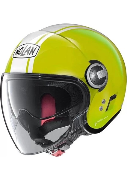 N21 Visor 06 Dolce Vita Yarım Motosiklet Kaskı 122 Sarı Beyaz Xxs
