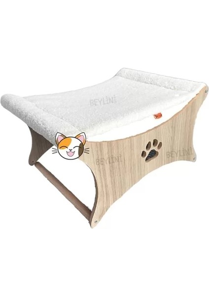 Hamağı Köpek Yatağı Peluş Evcil Hayvan Oyun Uyku Eğlence Dinlenme Alanı Beyaz 20X30X45