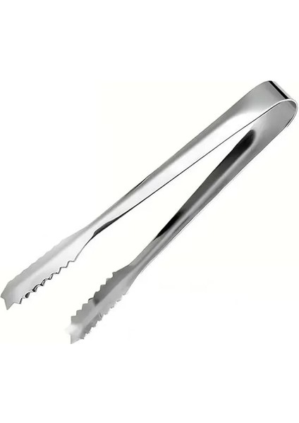 Paslanmaz Çelik Buz Maşası, 15 Cm, Tırtıklı Uçlu, Içecek ve Parti Sunumları