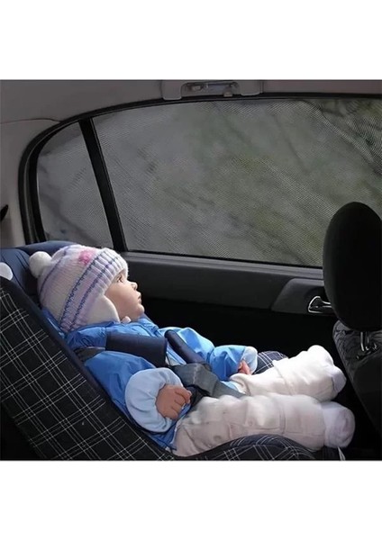 Araba Yan Cam Perdesi Oto Güneşlik Perde 2 Adet Sineklik Önleyici Araç Içi Güneşliği Sinekliği