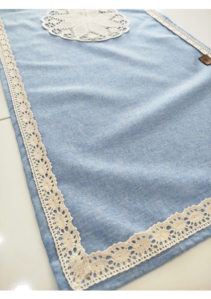 Naturel Organik El Işi Nakışlı Otantik Yumuşak %100 Pamuklu Keten Güpürlü Runner 45X115 cm fırsatları