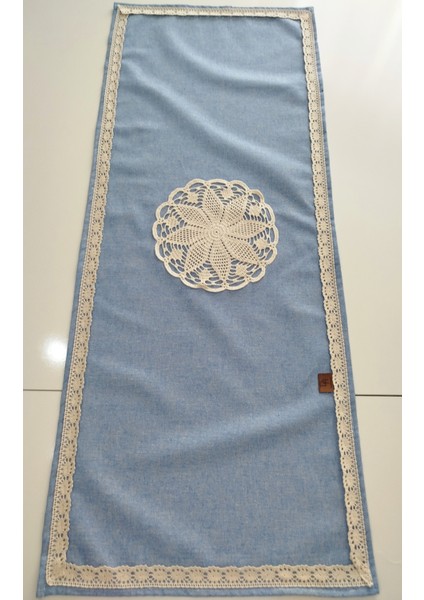 Naturel Organik El Işi Nakışlı Otantik Yumuşak %100 Pamuklu Keten Güpürlü Runner 45X115 cm indirimleri