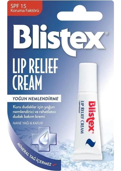 Lip Relief - Kuru ve Çatlamış Dudaklara Onarıcı ve Dudak Bakım Kremi 1 Adet