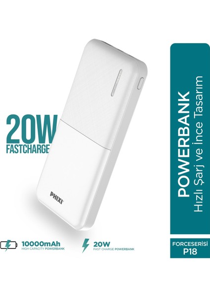 Basic P18 22.5W 10000MAH 1 Pd 1 USB Port LED Göstergeli Powerbank fiyatları