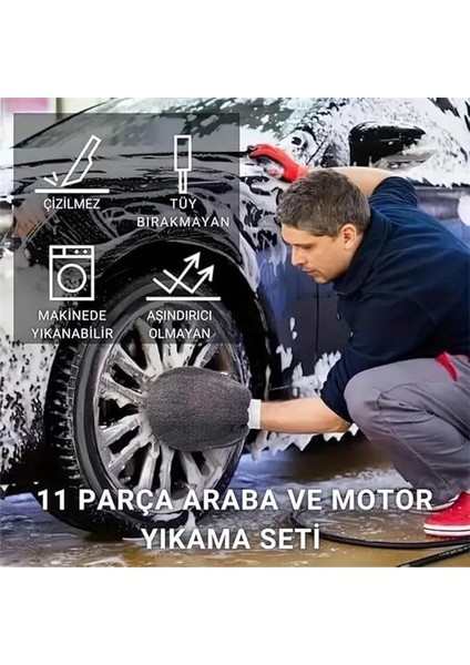 Profesyonel 11 Parça Mikrofiber Araç Oto Yıkama Seti Araç Fırçası Araç Mikrofiber Bez Seti fiyatları
