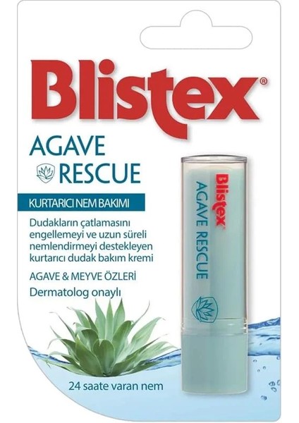 Agave Rescue Uzun Süreli Nemlenmeyi Destekleyen Kurtarıcı Dudak Bakım Kremi 3.7 G