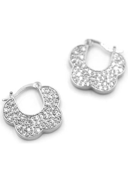 Taşlı Çiçek Küpe - Gümüş fiyatları