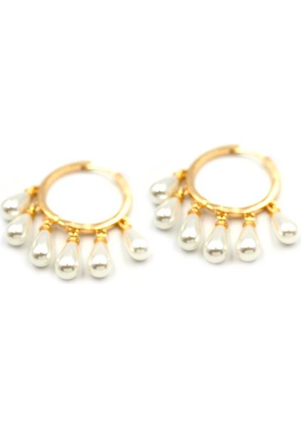 Inci Sallantılı Küpe - Altın