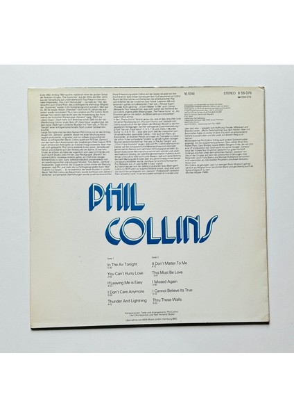 Phil Collins – Phil Collins Dönem Baskı Plak fiyatları