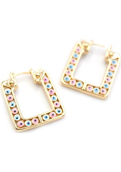 Kare Nazar Küpe - Altın