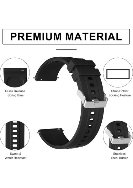 Huawei Watch 3 Gt Gt2 GT2E Gt3 Gt4 Gt 5 Pro Se Elite 46MM Uyumlu 22MM Silikon Metal Tokalı Kordon modelleri