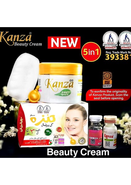 Kanza Beauty Cream Seti – Krem + Sabun + Serum (5’li Cilt Bakım Paketi)
