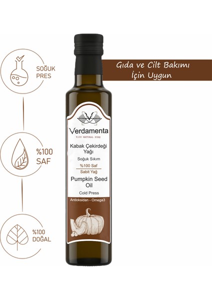 Kabak Çekirdeği Yağı 250 ml Pumpkin Seed Oil %100 Doğal Soğuk Sıkım