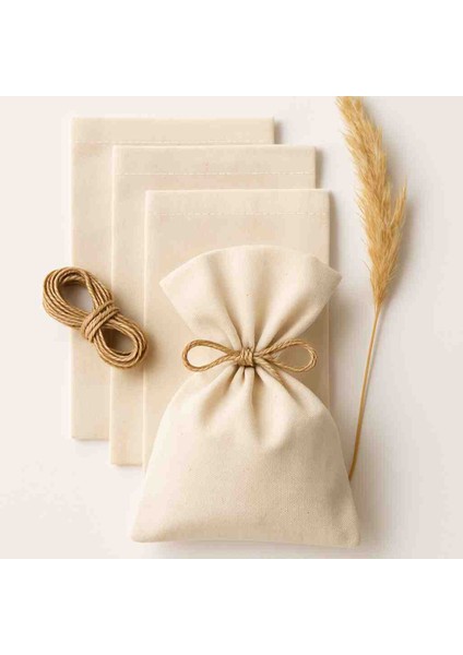 9×12CM 50Lİ Ham Natural Bez Kese Düğün, Nişan,davet Vb Lavanta, Sabun, Takı Vs Çok Amaçlı Bez Poşet fiyatları