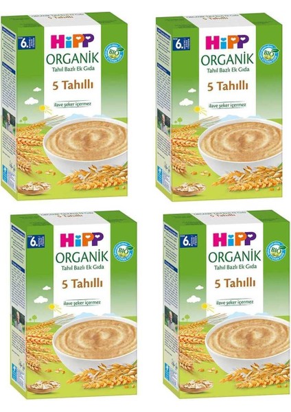 Organik 5 Tahıllı 6 Ay Kaşık Maması 200 gr 4 Adet