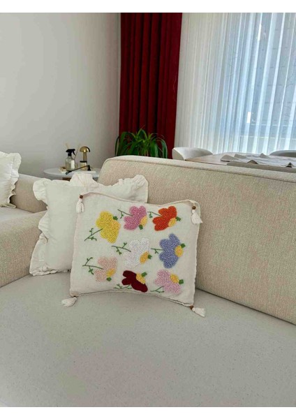 Çiçek Desenli Punch Kirlent Kılıfı fiyatları