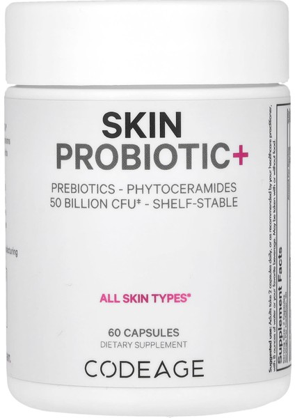 , Skin Probiotic+, 50 Billion Cfu, 60 Capsules