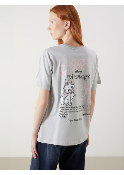Yeni Sezon Bisiklet Yaka Aristocats Baskili Kadin Tisort - S5OY21Z8