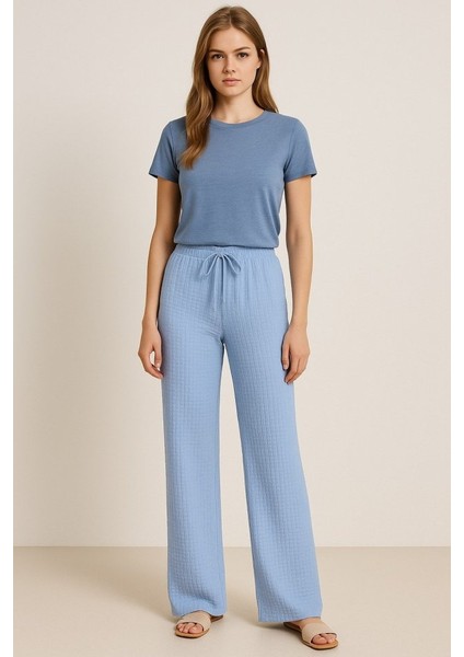Kadın Beli Lastikli Pol Paça Pantolon modelleri