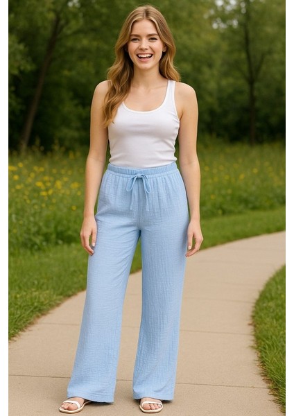Kadın Beli Lastikli Pol Paça Pantolon fırsatları