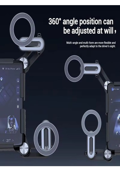 360° Döner Manyetik Telefon Tutucu – Esnek Alüminyum Kol, Araç Içi Ayarlanabilir Stand fırsatları
