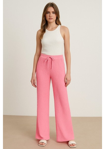 Kadın Beli Lastikli Pol Paça Pantolon fiyatları