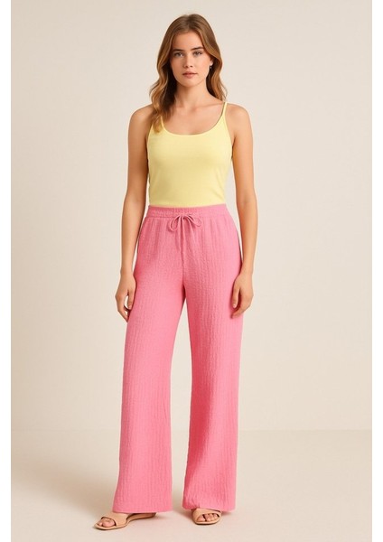 Kadın Beli Lastikli Pol Paça Pantolon fırsatları