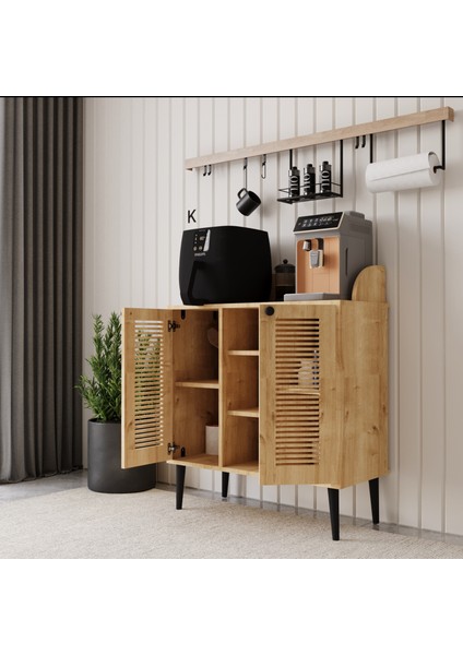 Kahve Kiler-Kahve Köşesi %100 Mdf Lake Ahşap Ayak Çok Amaçlı Dolap modelleri