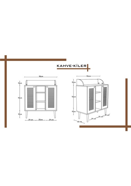 Kahve Kiler-Kahve Köşesi %100 Mdf Lake Ahşap Ayak Çok Amaçlı Dolap fırsatları