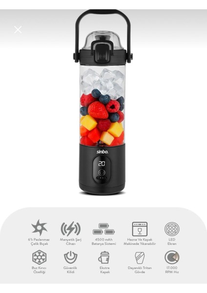 SHB-7504 Portatif Taşınabilir Kişisel Blender